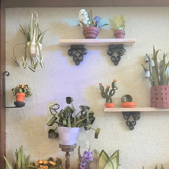 Houseplant Quill Paper Art in Shadow Box Frame - Picture 4 of 9